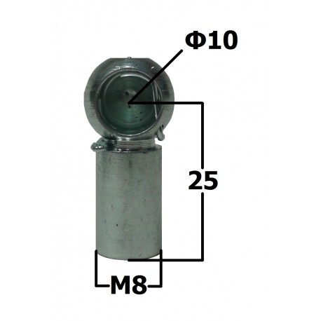 Kulička plynové pružiny FI-10mm M8 25mm